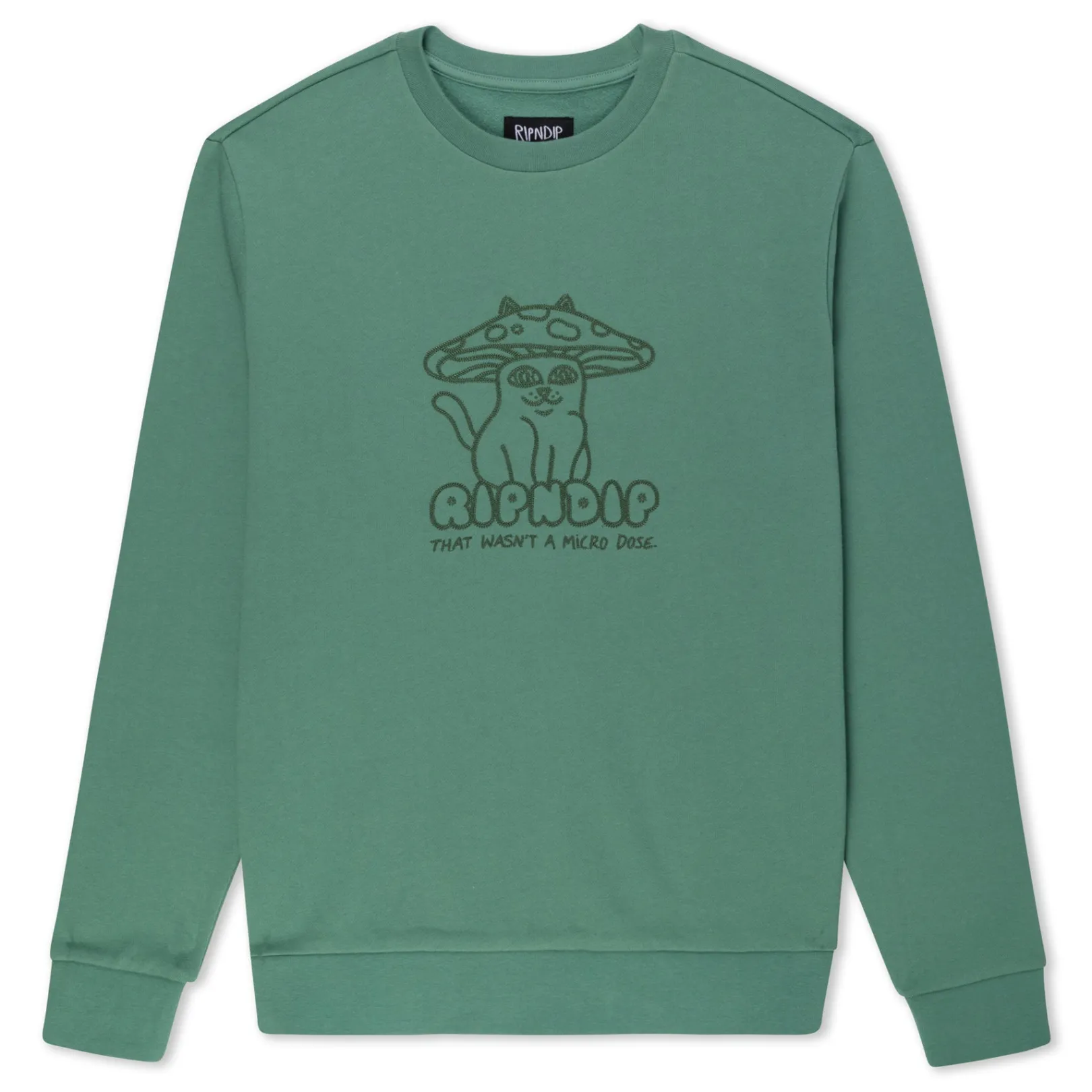 Shroom Cat Crewneck Sweater (Pine)<Ripndip Best Sale