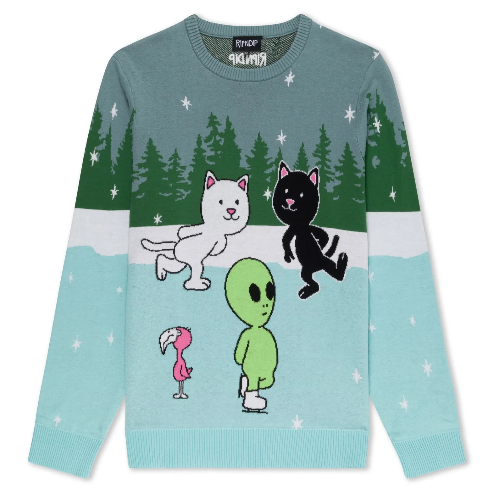 Skating With Friends Knit Sweater (Light Blue)<Ripndip Flash Sale