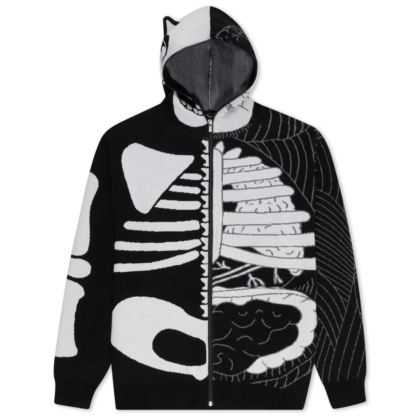 Skelly Nerm Knit Hoodie (Black/White)<Ripndip Store