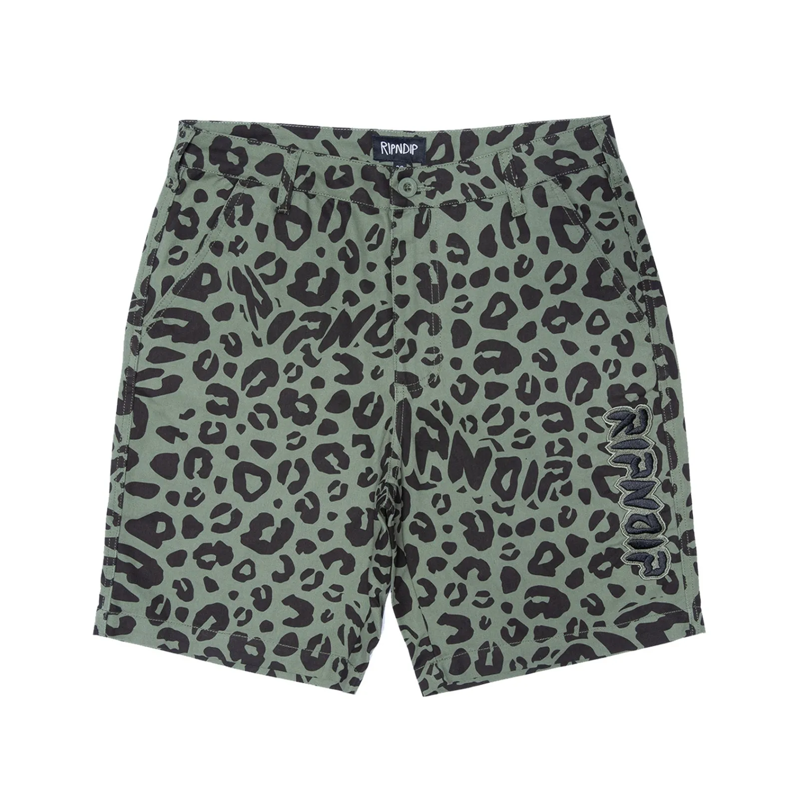 Spotted Cotton Twill Shorts (Olive)<Ripndip Best