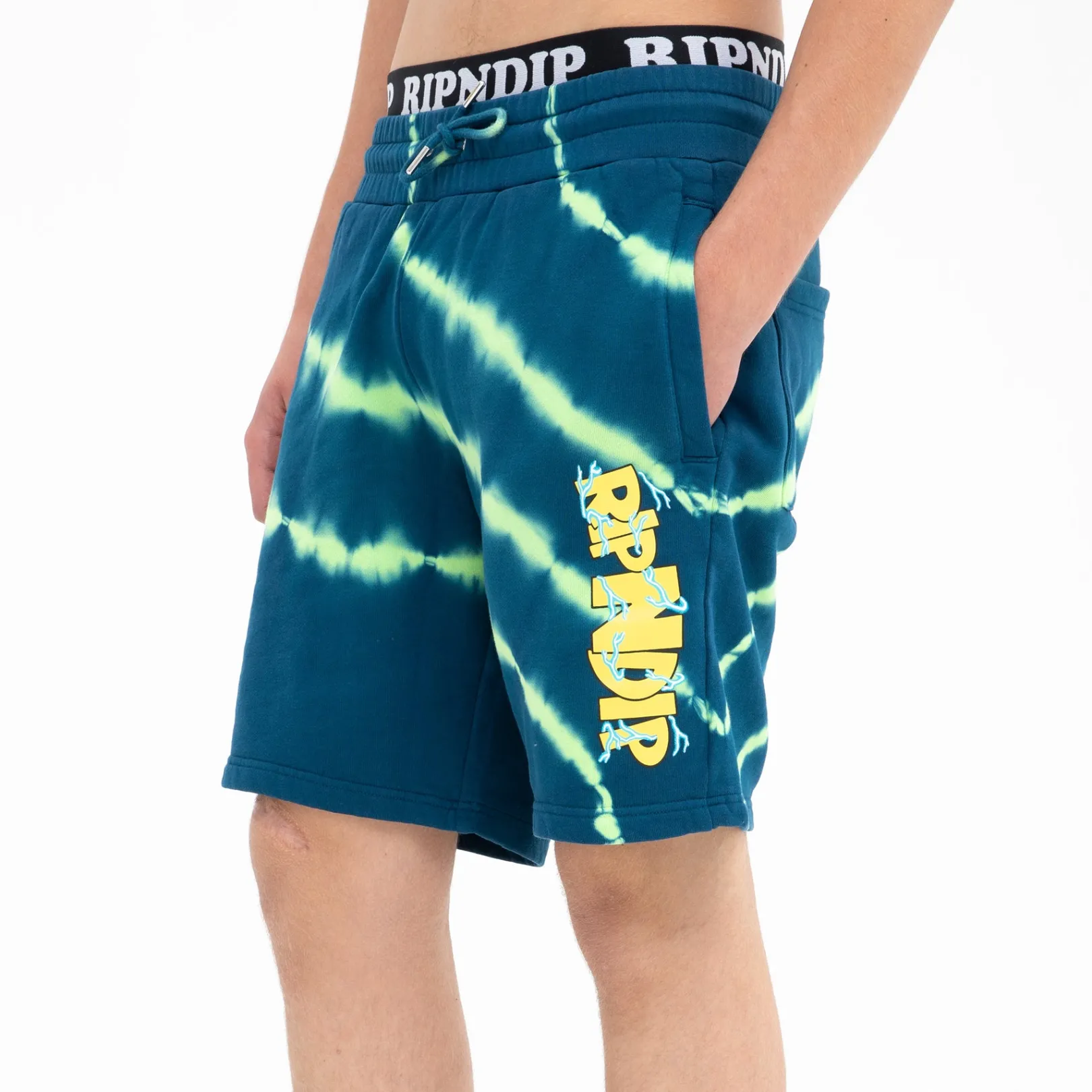 Super Sanerm Sweatshorts (Navy/Neon Green Dye)<Ripndip Flash Sale