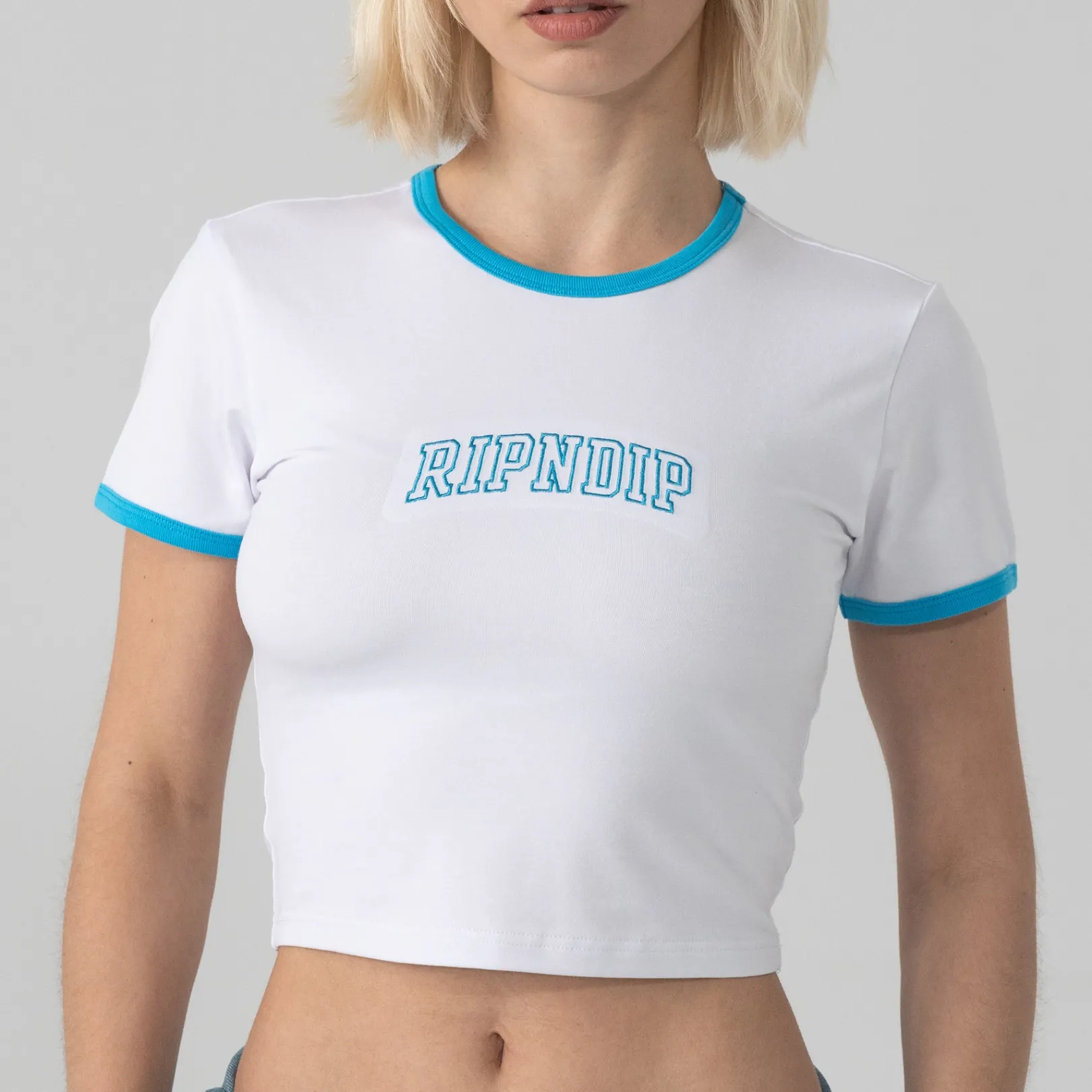 Team Spirit Cropped Ringer Tee (White)<Ripndip Outlet