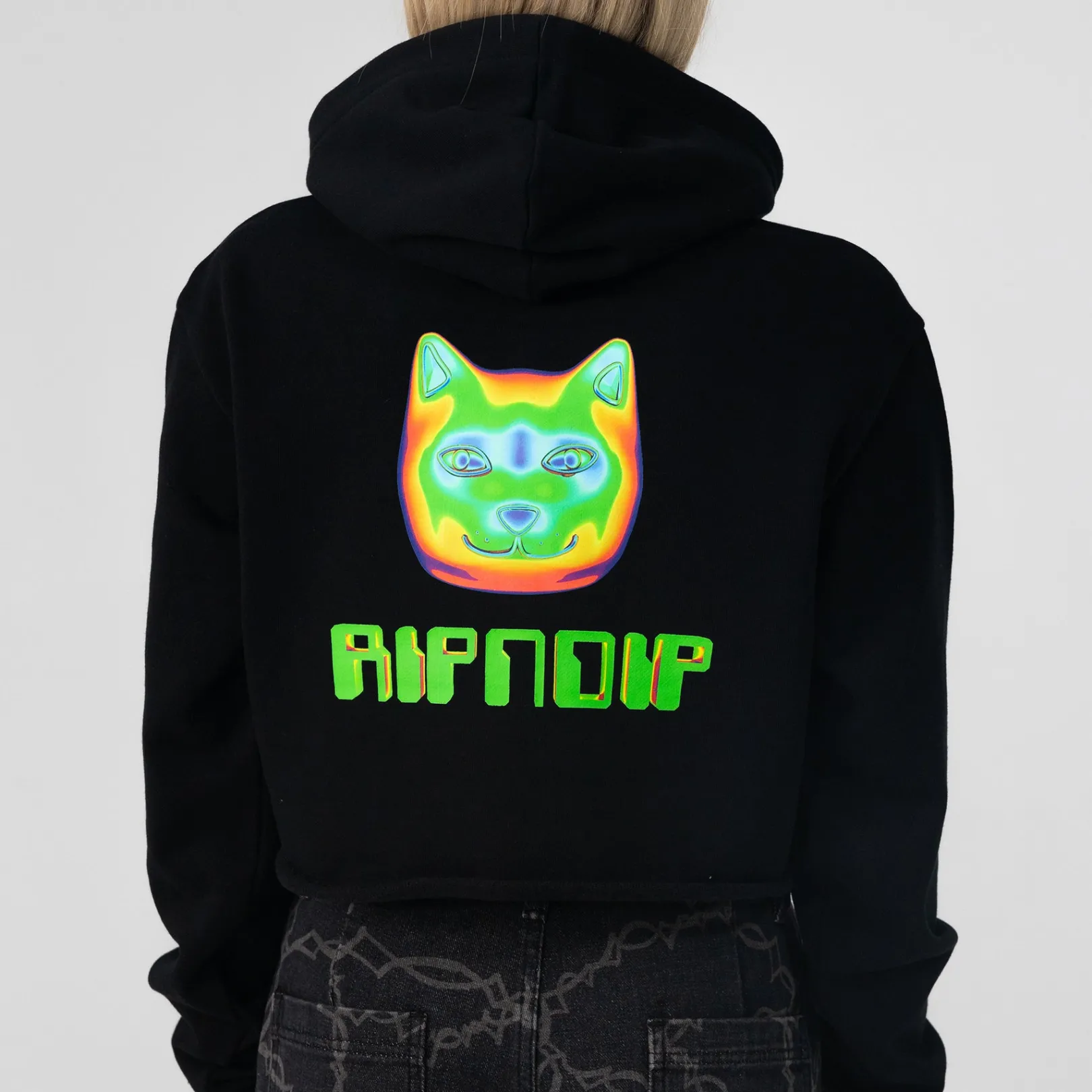 Thermal Nermal Cropped Hoodie (Black)<Ripndip Hot