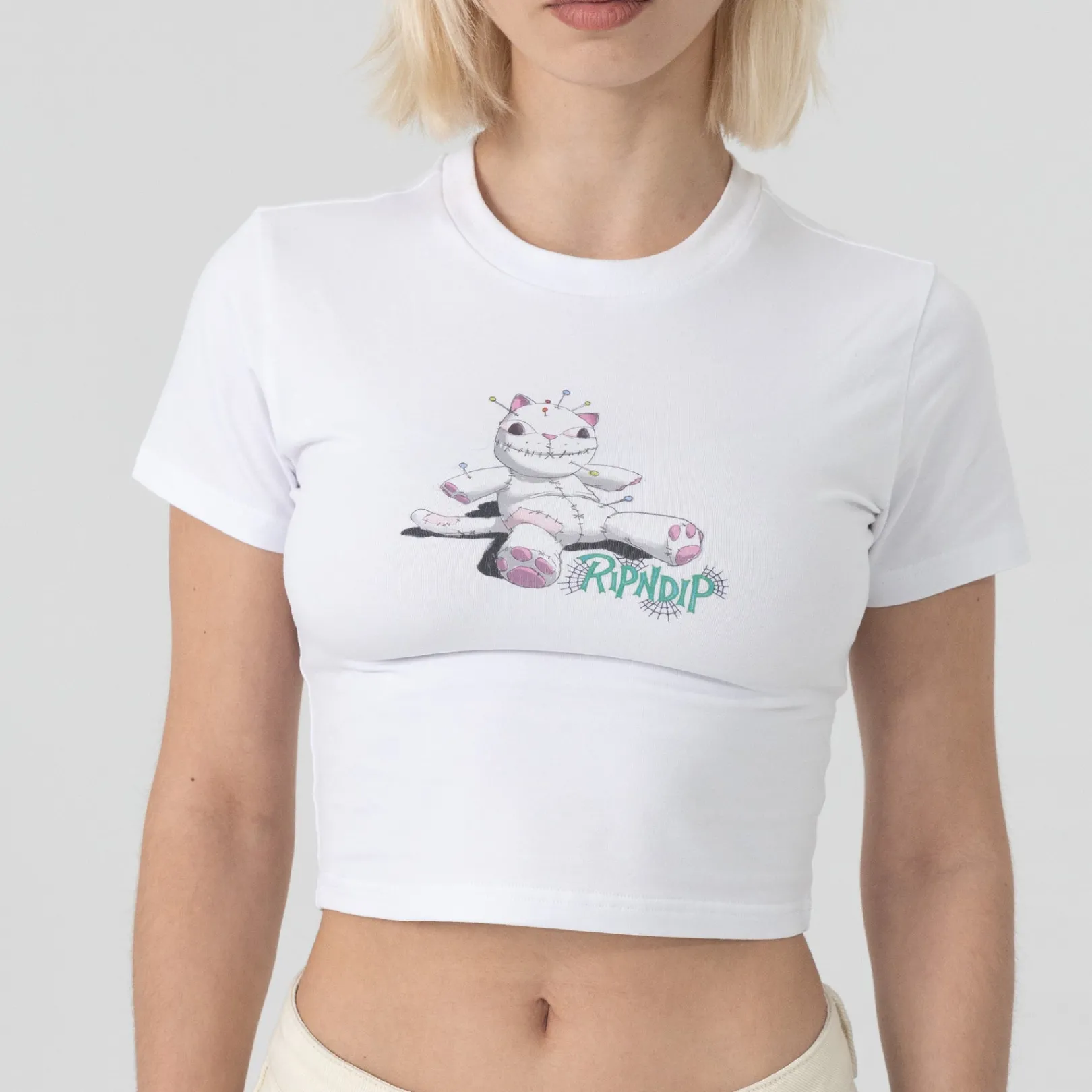 Travis Cropped Baby Tee (White)<Ripndip Hot