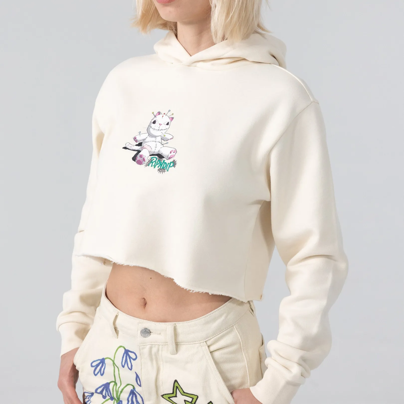 Travis Cropped Hoodie (Natural)<Ripndip Cheap