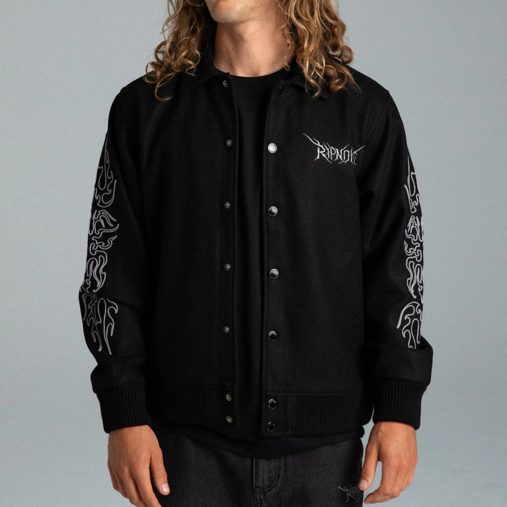 Volt Varsity Jacket (Black)<Ripndip Online