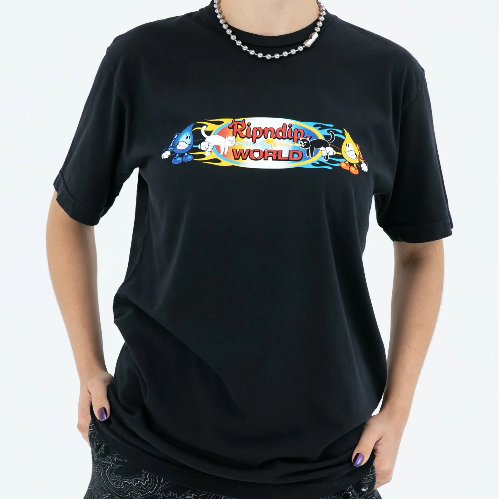 Water Nerm Vs Flame Jerm Tee (Vintage Black)<Ripndip Sale