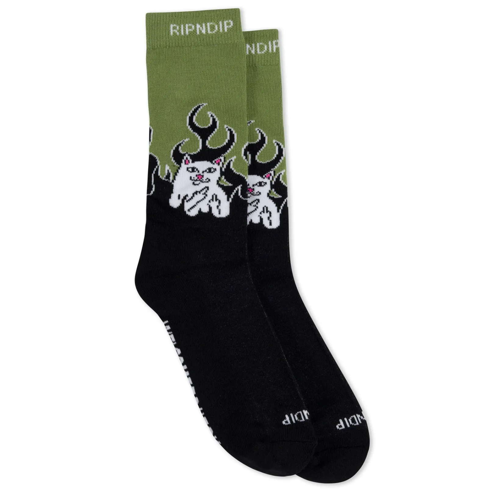 Welcome To Heck Socks (Black/Light Forest)<Ripndip Sale