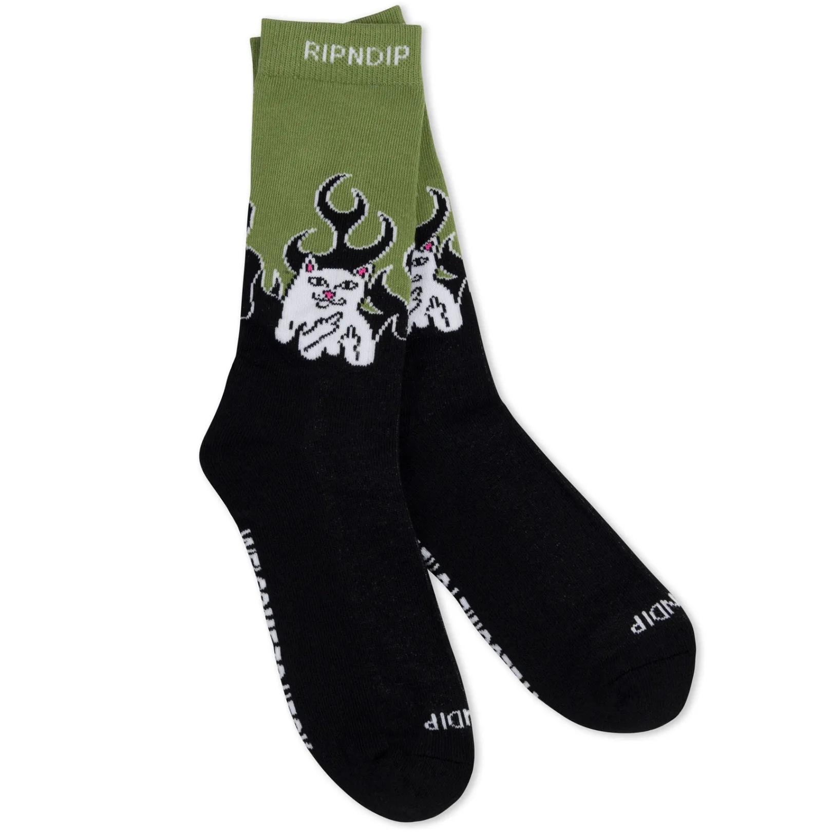 Welcome To Heck Socks (Black/Light Forest)<Ripndip Sale