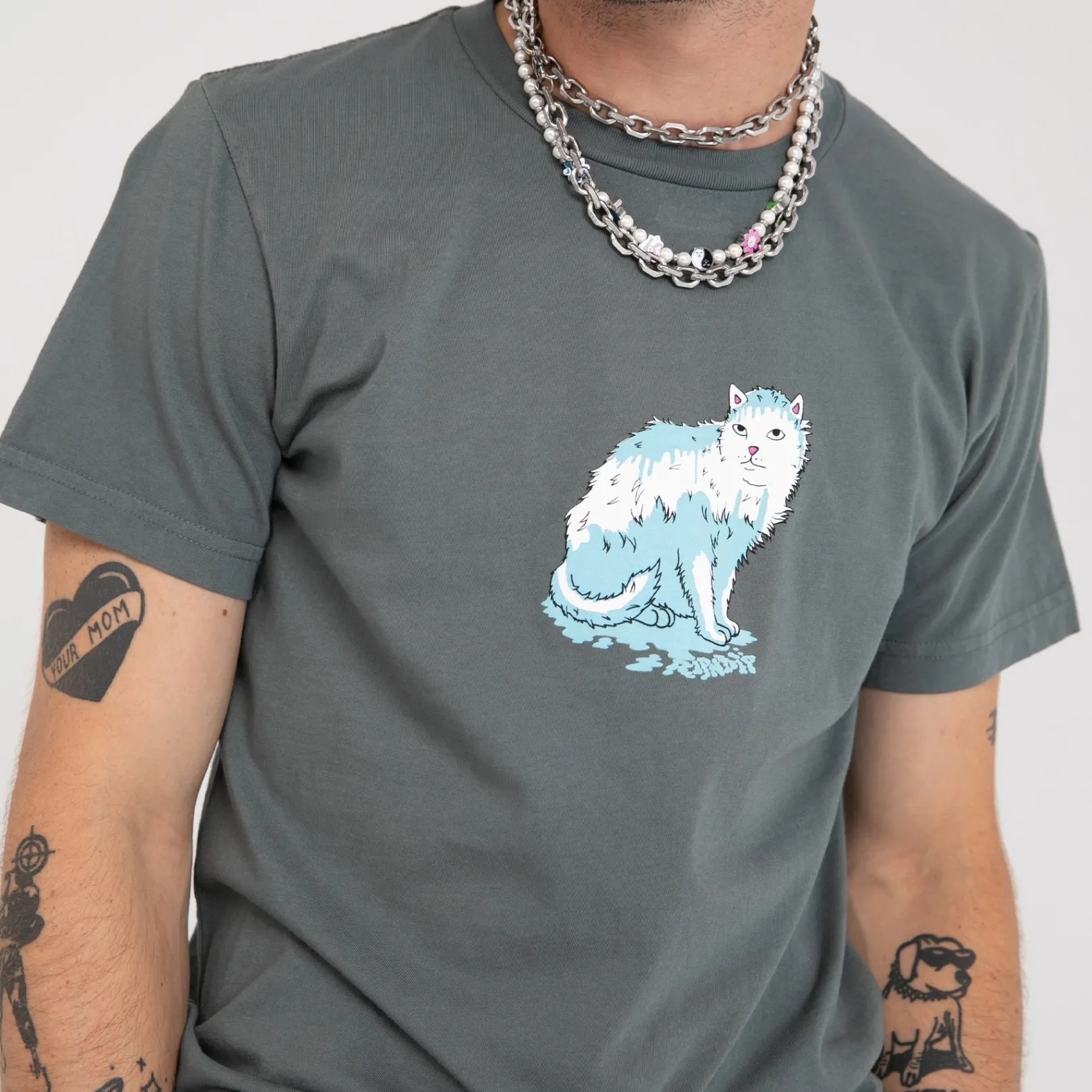 Wet Puss Tee (Charcoal)<Ripndip Store