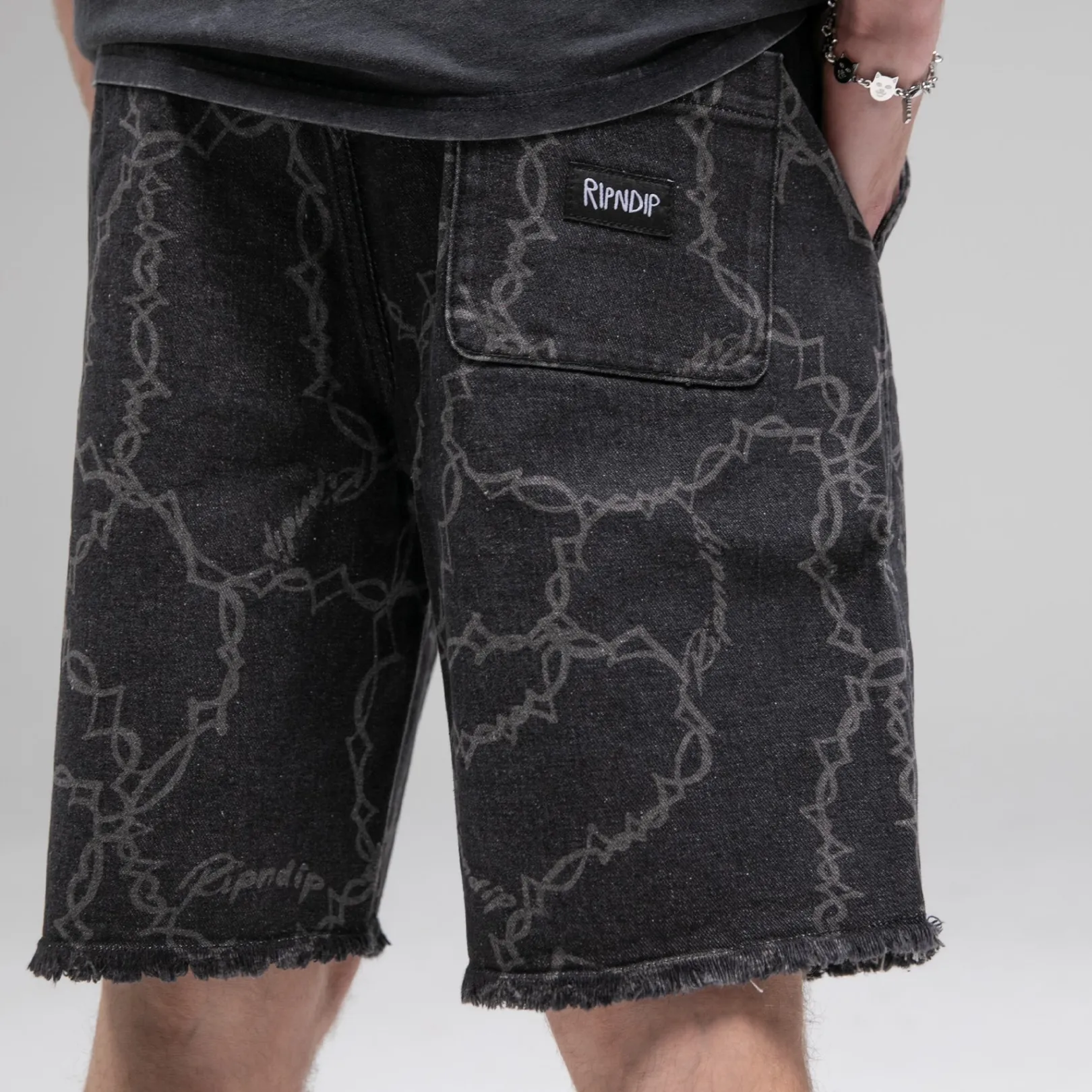 Wired Denim Shorts (Black)<Ripndip Cheap