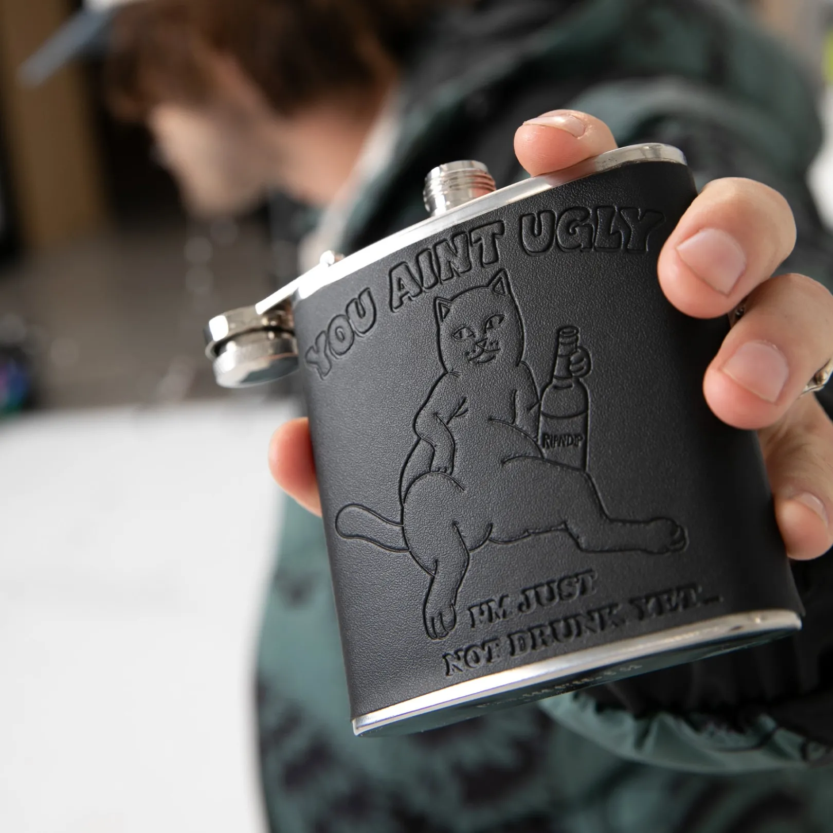 You Ain't Ugly Flask (Black)<Ripndip Shop