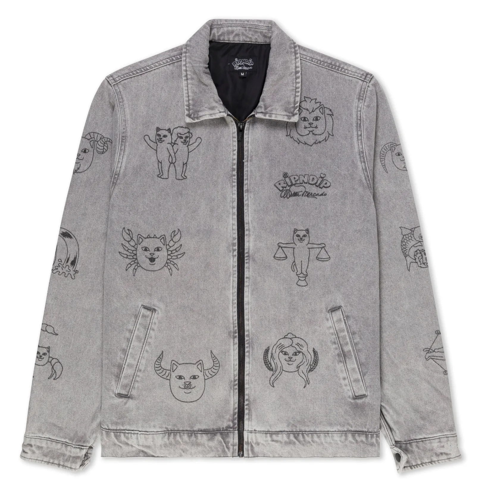 Zodiac Mucho Work Jacket (Grey Mineral Wash)<Ripndip Discount